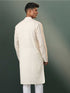 Men's Cream Jacquard Cotton Kurta