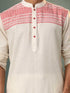 Men's Cream Jacquard Cotton Kurta