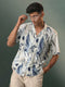 Men's Multi-Color Base Cream Marble Print Cotton Shirt