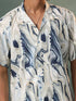 Men's Multi-Color Base Cream Marble Print Cotton Shirt