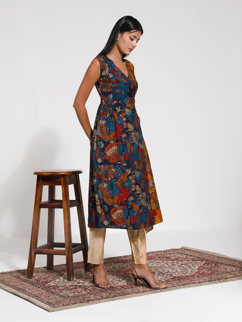 Women's Angrakha Style Flare Kurta Set