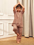 Boy's Rose Pink Solid Cotton Yoga Kurta Set With Trouser