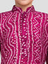 Boy's Fuchsia Rayon Digital Print Knee Length Kurta