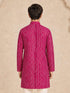 Boy's Fuchsia Rayon Digital Print Knee Length Kurta