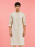Boy Off-White Rayon Kurta Festive, Festive Glitz, Indated Traditions, Summer / Casual, All regions Ethnic Wear