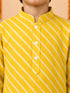 Boy's Yellow Cotton Striped Knee Length Kurta