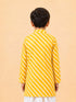 Boy's Yellow Cotton Striped Knee Length Kurta