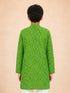 Boy's Green Cotton Digital Print Knee Length Kurta