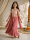 Girls Crepe Clothing Set Multicolour Top Rose Sharara