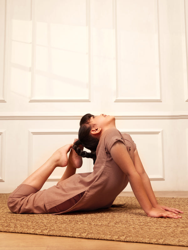 Girl's Rose Pink Cotton Yoga Kurta Set