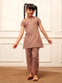 Girl's Rose Pink Cotton Yoga Kurta Set