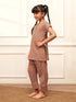 Girl's Rose Pink Cotton Yoga Kurta Set