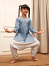 Girl's Aqua Cotton Kurta Harem Pant Set