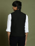 Boy's' Black Mirror Work Ethnic Jacket