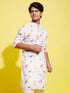 Boy's Cream Base Multi Color Cotton Kurta