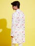 Boy's Cream Base Multi Color Cotton Kurta