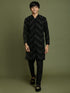 Boy's Black Mirror Work Georgette Kurta And Pyjama Set