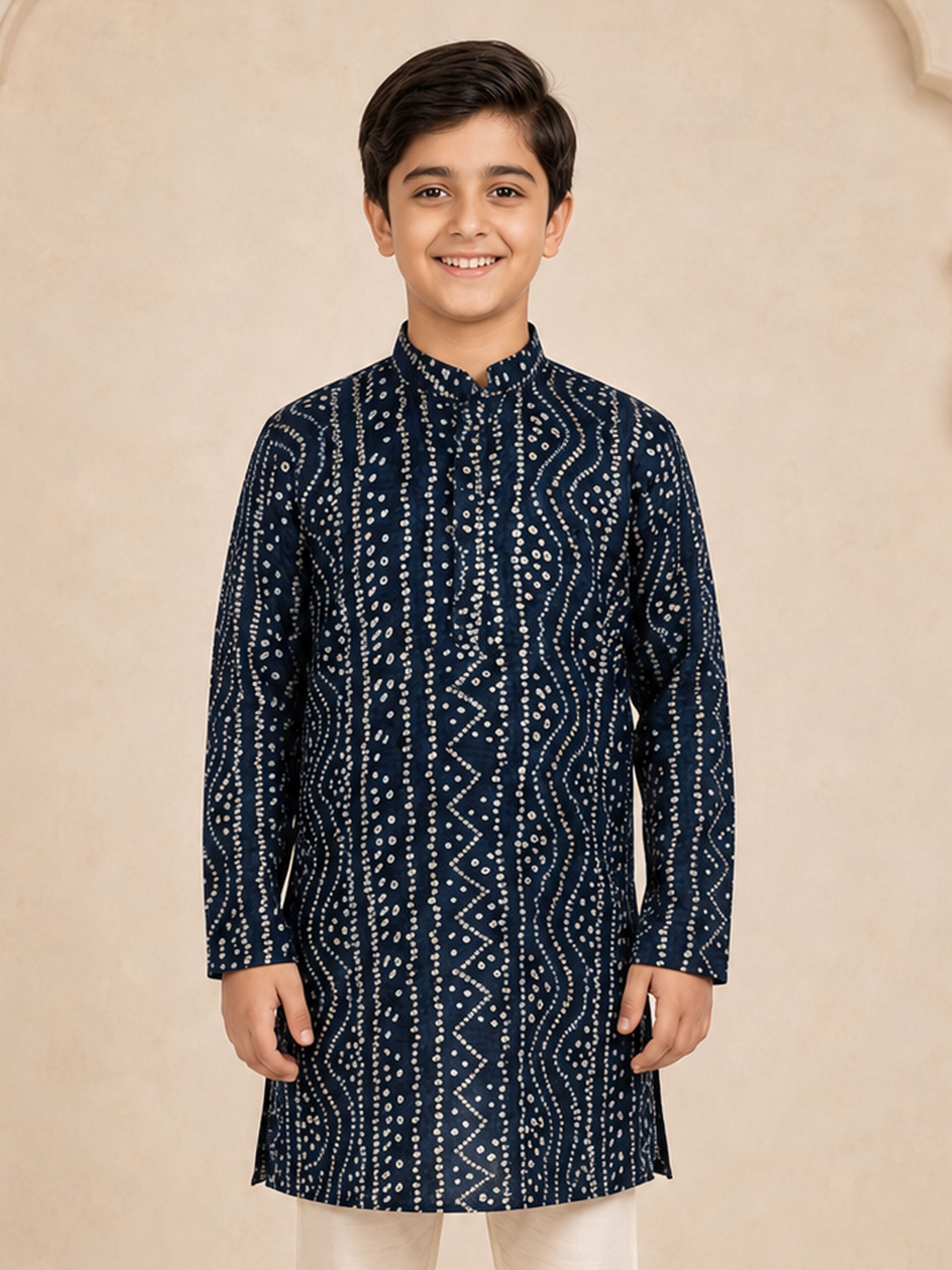 Boy Navy Blue Rayon Kurta Festive, Festive Glitz, Indated Traditions, Summer / Casual, All regions Ethnic Wear