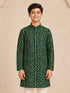 Boy Dark Green Rayon Kurta Festive, Festive Glitz, Indated Traditions, Summer / Casual, All regions Ethnic Wear