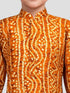 Boy's Mustard Rayon Digital Print Knee Length Kurta