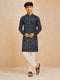 Boy Navy Blue Rayon Kurta and Pyjama Set Diwali, Durga Puja, East, EID, Festive, Festive Glitz, Indated Traditions, Navratri, North, Party, Tailored Fit Treasures, Wedding, West Ethnic Wear