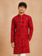 Boy Red Rayon Kurta Festive, Festive Glitz, Indated Traditions, Summer / Casual, All regions Ethnic Wear