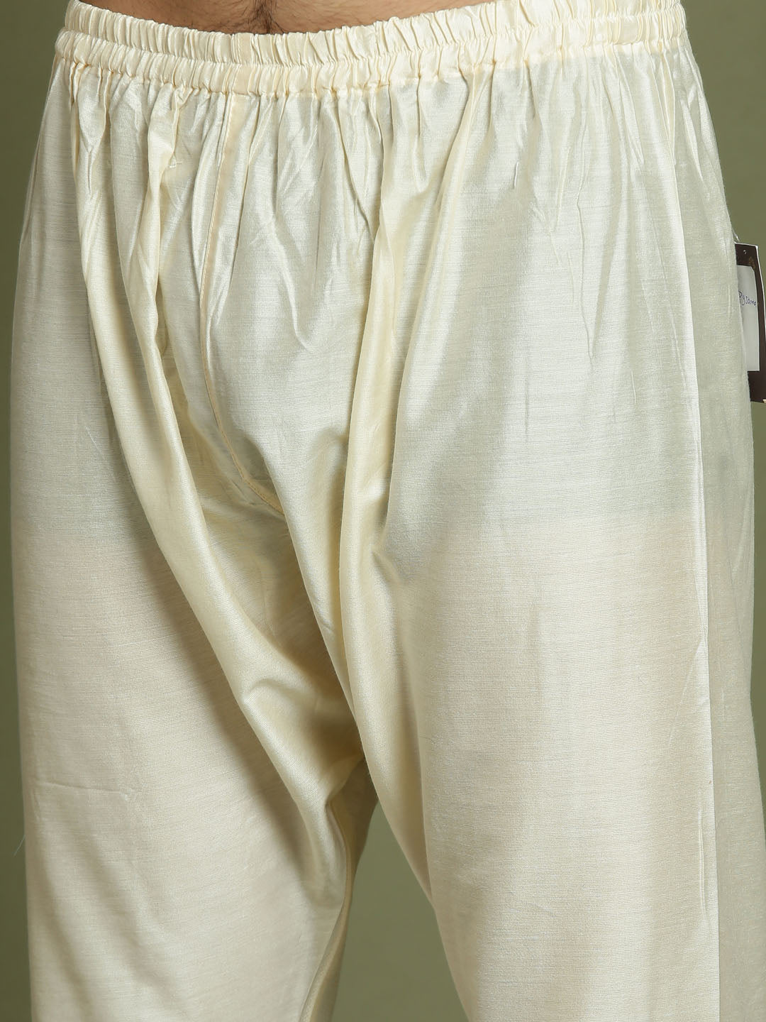 Boy's' Green Striped With Sequin Worked Kurta Pyjama Set