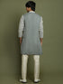 Boy's' Grey Georgette Chikankari Kurta Pyjama Set