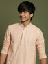 Boy's' Pink Georgette Chikankari Kurta Pyjama Set