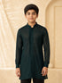Boy Dark Green Georgette Kurta Festive, Festive Glitz, Indated Traditions, Summer / Casual, All regions Ethnic Wear