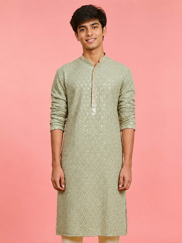 Boy Light Green Rayon Kurta Festive, Festive Glitz, Indated Traditions, Summer / Casual, All regions Ethnic Wear