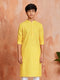 Boy Yellow Cotton Kurta Festive, Festive Glitz, Indated Traditions, Summer / Casual, All regions Ethnic Wear
