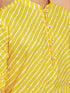 Boy's Yellow Cotton Printed Knee Length Kurta