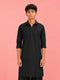Boy Black Fine Satin Kurta Festive, Festive Glitz, Indated Traditions, Summer / Casual, All regions Ethnic Wear