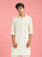 Boy Cream Fine Satin Kurta Festive, Festive Glitz, Indated Traditions, Summer / Casual, All regions Ethnic Wear