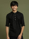 Boy's Black Short Kurta