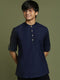 Boy's Navy Blue Short Kurta