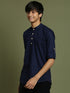 Boy's Navy Blue Short Kurta