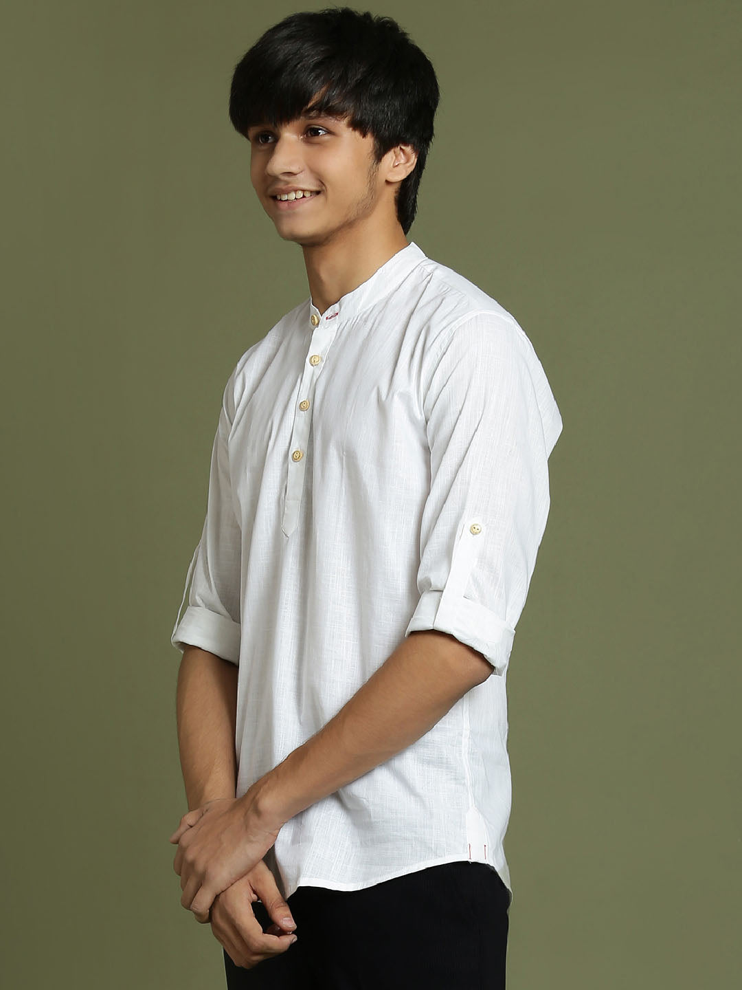 Boy's White Short Kurta