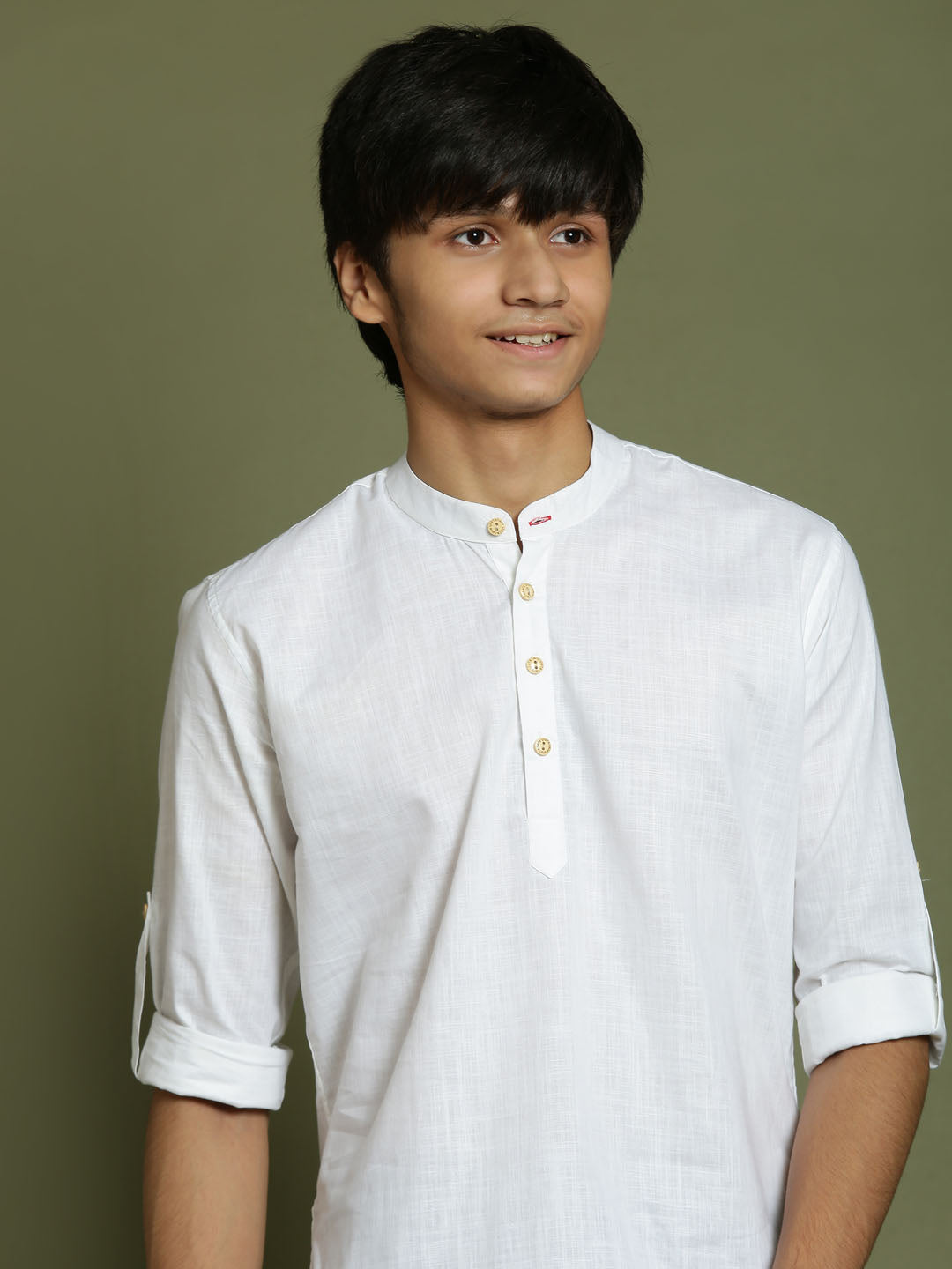 Boy's White Short Kurta