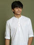 Boy's White Short Kurta