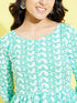 Girl's Green Pure Cotton Chikankari Kurta