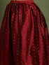 Girl's Maroon Woven Design Booti Crop Top And Long Skirt Set
