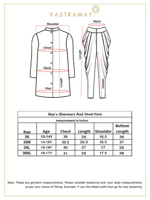 Boy's Beige And Coffee Jacquard Sherwani Set