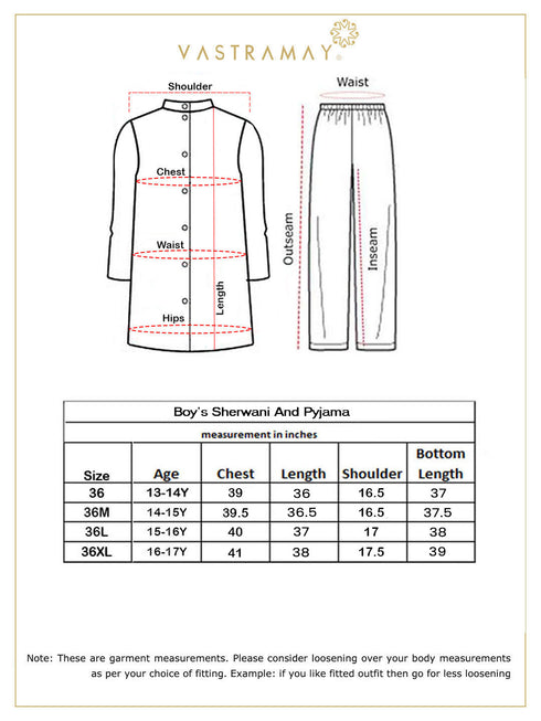 Boy's Pink & Gold-Colored Woven-Design Brocade Slim Fit Sherwani Set