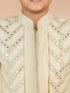 vastramayBoy's Cream Silk Blend Sherwani Set