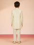 vastramayBoy's Cream Silk Blend Sherwani Set
