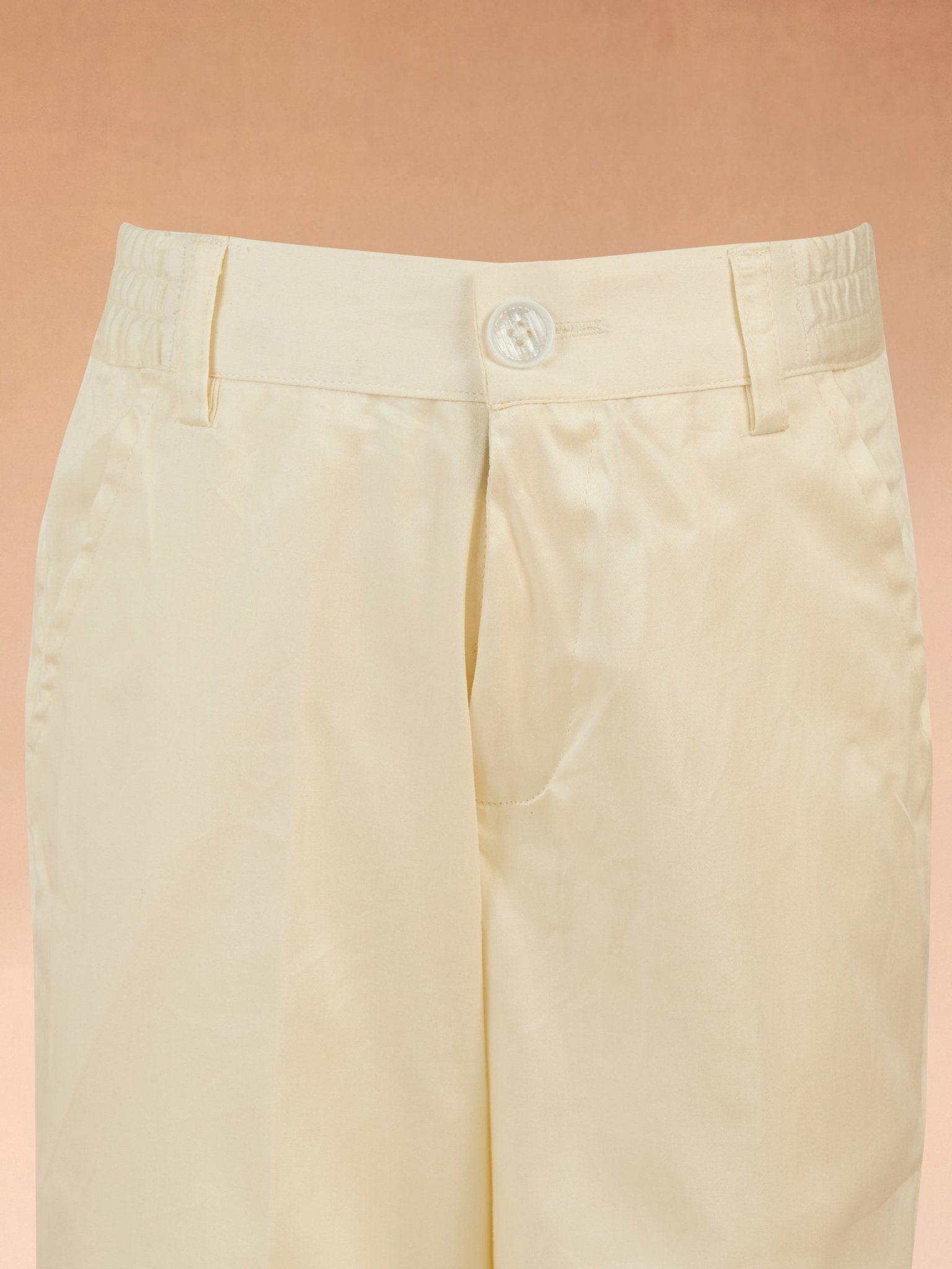 vastramayBoy's Cream Silk Blend Sherwani Set