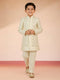 vastramayBoy's Cream Silk Blend Sherwani Set