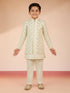 vastramayBoy's Cream Silk Blend Sherwani Set